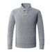 Men's Business Casual Knit Sweater With Turn-Down Collar, Slim Fit Pullover For Autumn & Winter, Warm & Stylish, Machine Washable_viptrois.com