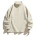 Men's Oversized High-Neck Half-Zip Sweatshirt – Casual Pullover With Ribbed Cuffs (M-8XL)_viptrois.com