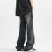 American High Street Washed Dark Blue Jeans For Men Summer Ins Trendy Brand Versatile Wide-Leg Straight Distressed_viptrois.com