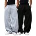 Men's Essential Straight-Leg Sweatpants – Heavyweight Cotton-Like Polyester, Adjustable Drawstring, Casual & Streetwear_viptrois.com