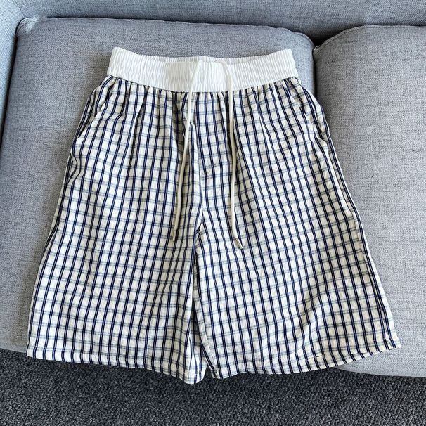 Men's Clothing Men's Retro Plaid Shorts Loose Straight Leg Summer Style Versatile Youth For Formal & Casual For Men_viptrois.com