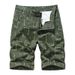 Men's Clothing Trend All Match Washed Cotton Striped Casual Overalls Five Point Sports Pants_viptrois.com