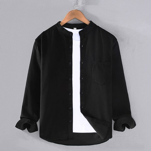 Spring Japanese Fresh Corduroy Shirt Men's Trendy Retro Striped Velvet Small Coat Korean Casual Long Sleeved Shirt_viptrois.com