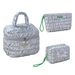 New Personalized Style Large Capacity Silver Cosmetic Bag Large Capacity Handheld Storage Bag High Grade Down Texture_viptrois.com