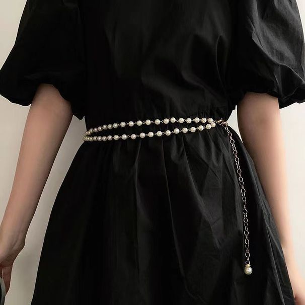 Waist chain accessories Double adjustable body chain everything with suit pants belt_viptrois.com