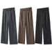 Men's Clothing Trendy Pleated Black Trousers For Men And Women, High End And Versatile Loose Drape Casual Trousers_viptrois.com