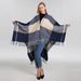 Women's Scarves Fringed Shawl Women's Fashion All-match Plaid Scarf Autumn and Winter Cashmere Split Cape Shawl_viptrois.com