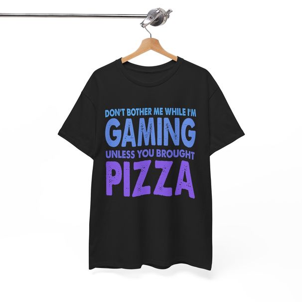Gaming Pizza T-Shirt Mens Womens Tees Top | 8-bit Gamer Tee | Pixel Art Graphic For Game Lovers_viptrois.com