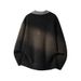 Splicing Long Sleeved Sweater, Loose Fitting Shirt Collar, Knitted Sweater, Simple To Wear_viptrois.com