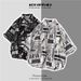 CT Couple Men And Women Pattern Korean Style Student Trend Short Sleeve Floral Shirt Thin Youth Casual Summer Wear_viptrois.com