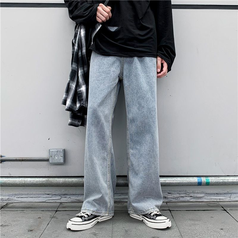 Men's Clothing Korean Straight Loose Teenagers All Match Wide Leg Casual Bf Daddy Pants_viptrois.com