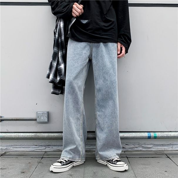 Men's Clothing Korean Straight Loose Teenagers All Match Wide Leg Casual Bf Daddy Pants_viptrois.com