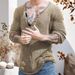 Men's Clothing Spring Autumn Pullover Knit Sweater V-neck Wool Thin Base Shirt SY0064_viptrois.com