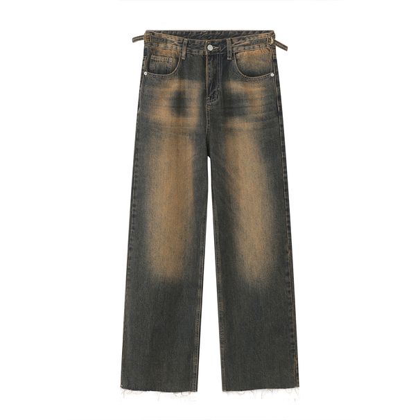 Men's clothing vintage made old rust-earth jeans_viptrois.com