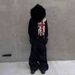 Y2K Anime Print Hoodie With Fur Trim - Oversized Streetwear Sweatshirt, Retro Cartoon Pullover With Pocket, Unisex Casual Fashion_viptrois.com