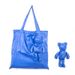 Solid Color Bear Doll Plus Cotton Shopping Bag New Style Portable Folding Shopping Bag Large Capacity Portable Shopping Bag_viptrois.com