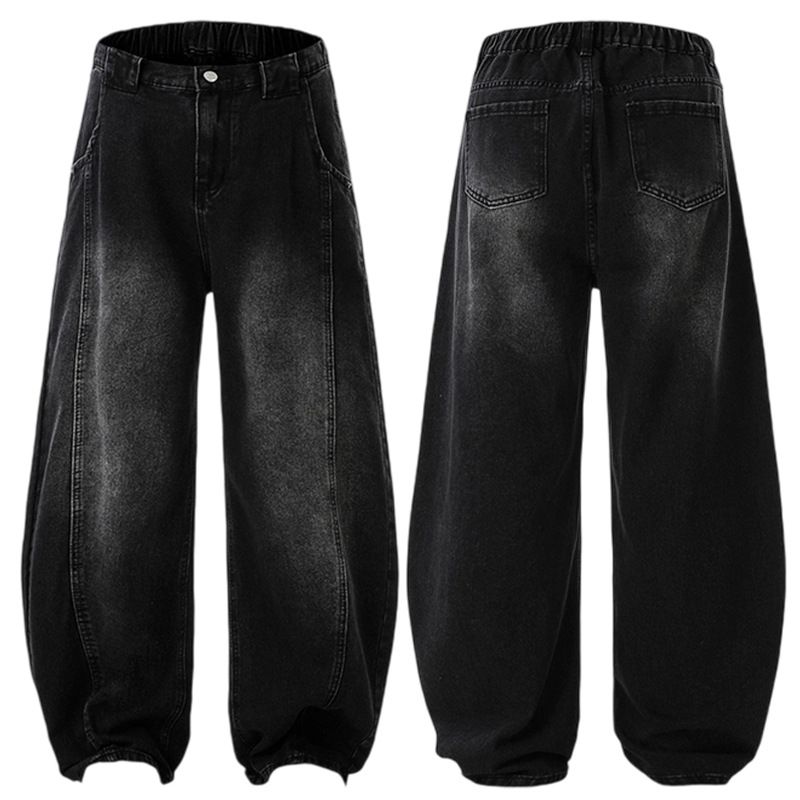 Men's Clothing & Archer0603 & Autumn/Winter Street Style Japanese Retro Distressed Trendy Wide Leg Patchwork Versatile Straight Leg Jeans For Men_viptrois.com