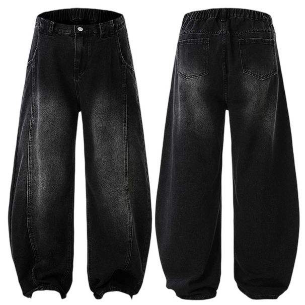 Men's Clothing & Archer0603 & Autumn/Winter Street Style Japanese Retro Distressed Trendy Wide Leg Patchwork Versatile Straight Leg Jeans For Men_viptrois.com
