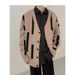 V-neck Knitted Sweater Men's Autumn And Winter Loose Cardigan Sweater To Wear Jacquard Shirt_viptrois.com