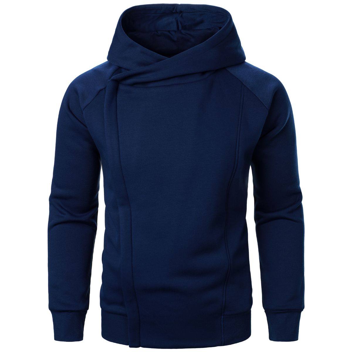New Side Zipper Design Hooded Men's Solid Color Jacket Fashionable Casual Cardigan Sweatshirt_viptrois.com