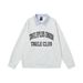 College Style Two-Piece Polo Sweatshirt American High Street Trend Letter Print Striped Turn-Down Collar Pullover_viptrois.com