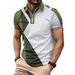 New Men's POLO Shirt, Men's T-Shirt, Patchwork Print, Lapel, Check Shirt, Short Sleeve, Casual And Comfortable Men's Clothing_viptrois.com