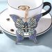 Colorful Diamond Studded Hollow Butterfly Metal Keychain Pendant Creative Small Gift Bag Pendant_viptrois.com