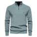 Man's Clothing Men's Sweater Men's Long Sleeve Zipper Stand Collar Solid Color Casual Men's Wear_viptrois.com