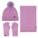 Apparel Accessories Winter Warm Wool Hat Scarf Gloves Three piece Set Windproof Adult Knitted Hat Three piece Set_viptrois.com