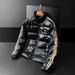 new Winter Light Luxury Tide Brand Stand Collar Hatless Down Jacket Slim European Station Men's White Eiderdown Warm Coat_viptrois.com