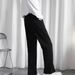 Men's Slim Straight Casual Pants Drapey Black Suit Trousers Versatile Spring Autumn Wear_viptrois.com