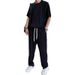 Men's Clothing Short Sleeved T Shirt Men's Loose Trousers Summer Thin Men's Clothing Two Piece Suit_viptrois.com