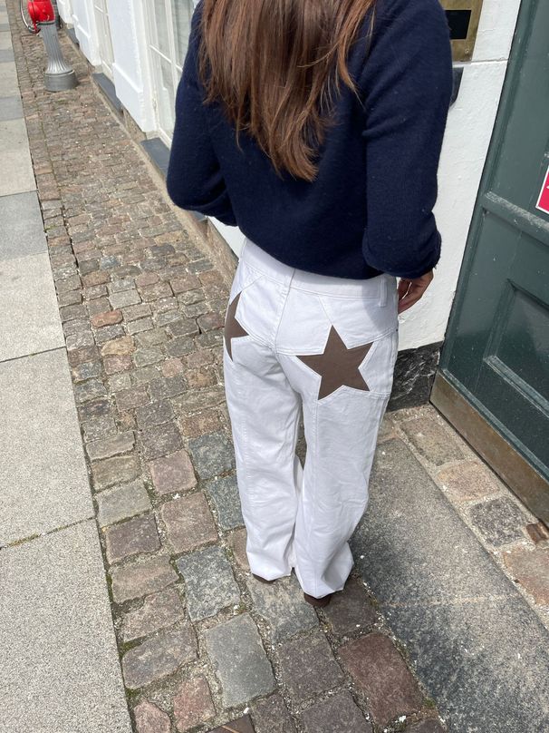 Cross-Border European And American Retro Y2K Hot Girl Back Star Denim Color Block Patchwork Casual Pants_viptrois.com