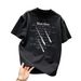 Men's Heavyweight Cotton T-Shirt Short Sleeve Loose Fit Casual Crew Neck Printed Top American Trendy Brand Summer INS Style_viptrois.com