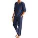 Men's Clothing Casual Solid Color Pocket Elastic Cotton And Linen Suit_viptrois.com