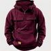 Spring Autumn Fashion European-USA Style Hoodies Outerwear Men's Half Zipper Multiple Pockets Long Sleeve Vintage Loose Hooded Sweatshirts S-3XL_viptrois.com