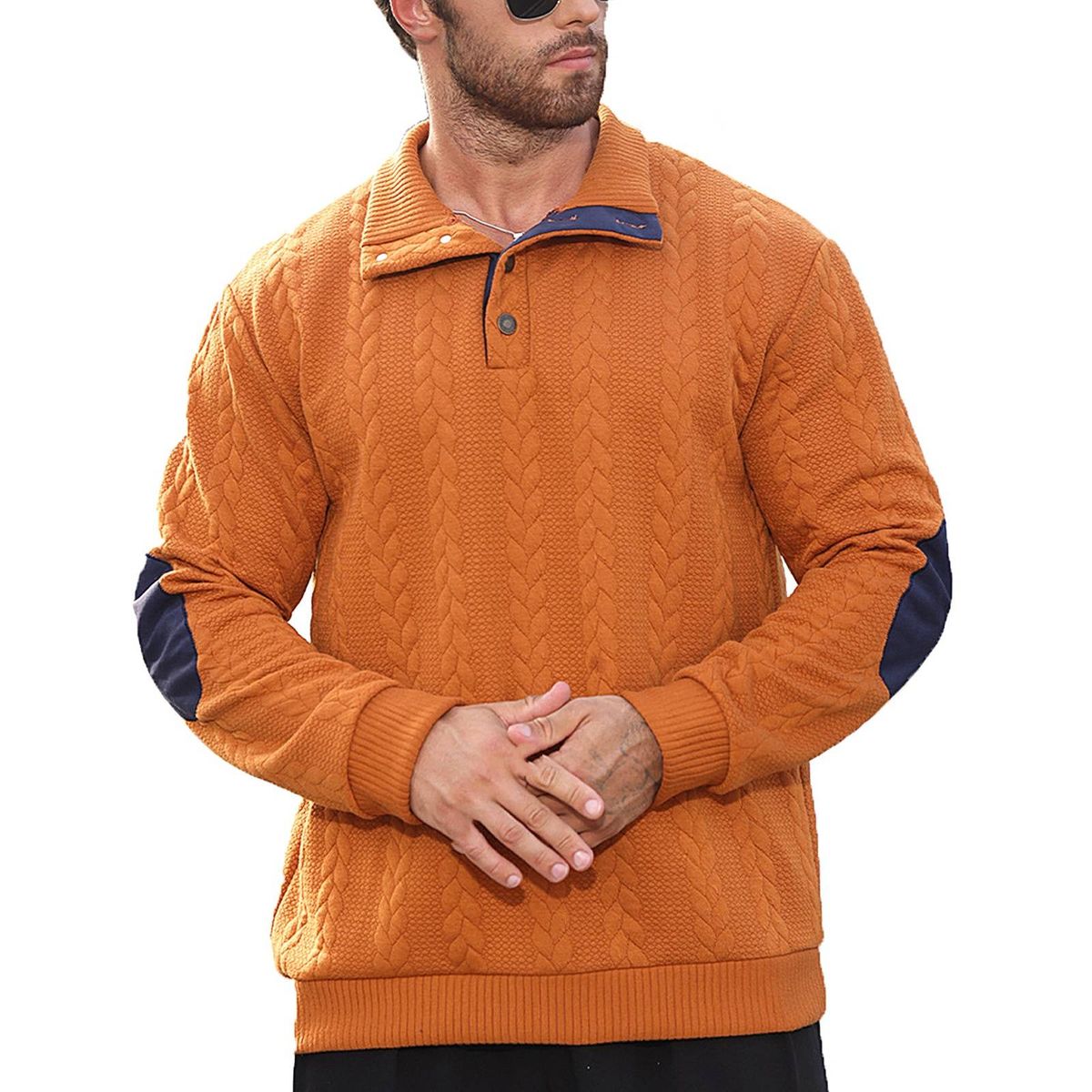 In 2025, The Most Popular Jacquard POLO Shirt For Men In Europe And America, Long-sleeved Patchwork Embroidered Pullover, Casual_viptrois.com