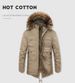 Men's Longline Quilted Jacket With Detachable Hood - Fleece-Lined Cotton Winter Coat, Multi-Pocket Utility Design For Casual & Outdoor_viptrois.com
