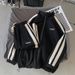 Men's Zip-Up Track Jacket - Vintage Hong Kong Style Casual Hoodie With Stand Collar & Color Block Design_viptrois.com
