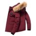 Men's Short Winter Outdoor Thick Fur Collar With Hat Down Jacket, Simple And Fashionable Versatile Jacket_viptrois.com