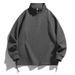 Men's Oversized High-Neck Half-Zip Sweatshirt – Casual Pullover With Ribbed Cuffs (M-8XL)_viptrois.com
