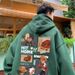 Pulse Fleece-Lined Thickened Hooded Couple Sweatshirt Men's Loose Trendy Versatile BF Ins Autumn Winter Hong Kong Style Jacket_viptrois.com