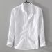 Men's Linen Shirt - Breathable Cotton Blend Short/Long Sleeve Casual Shirt For Spring & Summer | Relaxed Fit V-Neck Top_viptrois.com