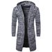 Pure Winter New Hooded Thickened Cardigan European Size Men's Solid Color Knitted Sweater Spring Autumn Jacket_viptrois.com