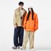 Men's Workwear Color-Block Hooded Jacket – Oversized Korean Streetwear Corduroy Coat (M-4XL, Khaki/Beige/Black/Orange) – Lightweight Polyester_viptrois.com