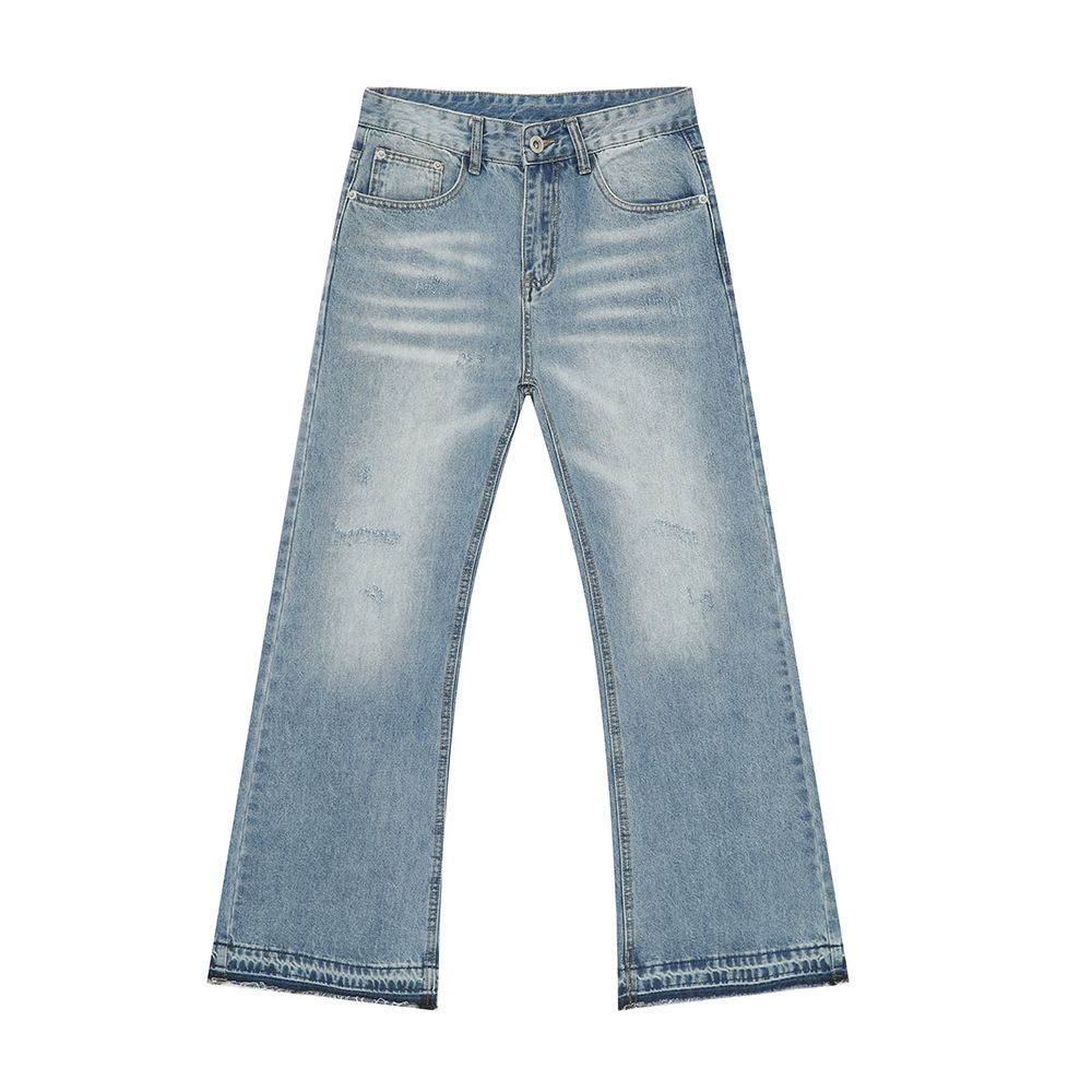 Men's Clothing Basic Simple Washed Flared Jeans Casual_viptrois.com