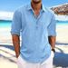 Men's Clothing Men's New Pullover Shirts Youth Fashion Loose Long Sleeved Home Casual Shirts_viptrois.com