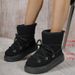 Large-size thick soled cross-strap snow boots 2024 new thick mid-tube but knee warm women's boots_viptrois.com