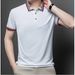 Men's Clothing Summer Men's Short Sleeved Polo Shirt Business Casual Jacquard Lapel T Shirt Ice Silk Breathable Casual All Match Polo Shirt_viptrois.com