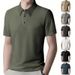 Summer Men's Ice Silk T-shirt, Thin Breathable Lapel Short-sleeved Business Casual Versatile Top_viptrois.com